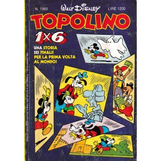 Topolino n.1565 + cedola + 2 pieghevoli di Disney ed.  Mondadori