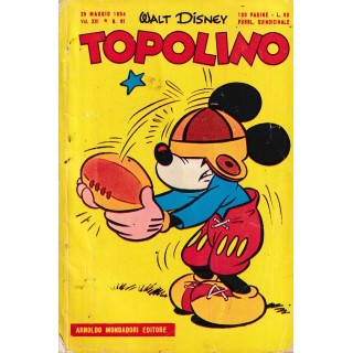 Topolino n.   91  originale mag 1954  ed. Walt Disney Mondadori