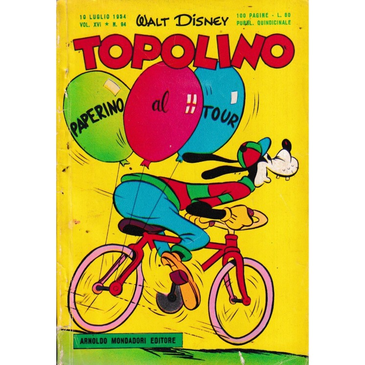 Topolino n.   94  originale lug 1954  ed. Walt Disney Mondadori