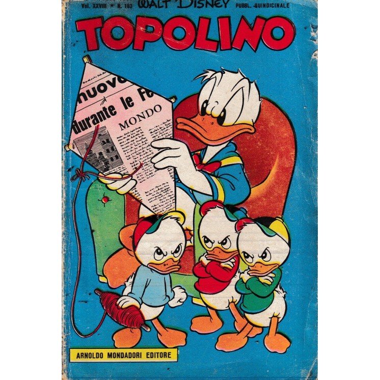 Topolino n.  163  originale mag 1957  ed. Walt Disney Mondadori