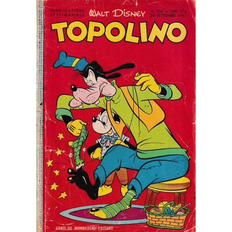 Topolino n.  304  originale set 1961   FIGURINE ed. Walt Disney Mondadori