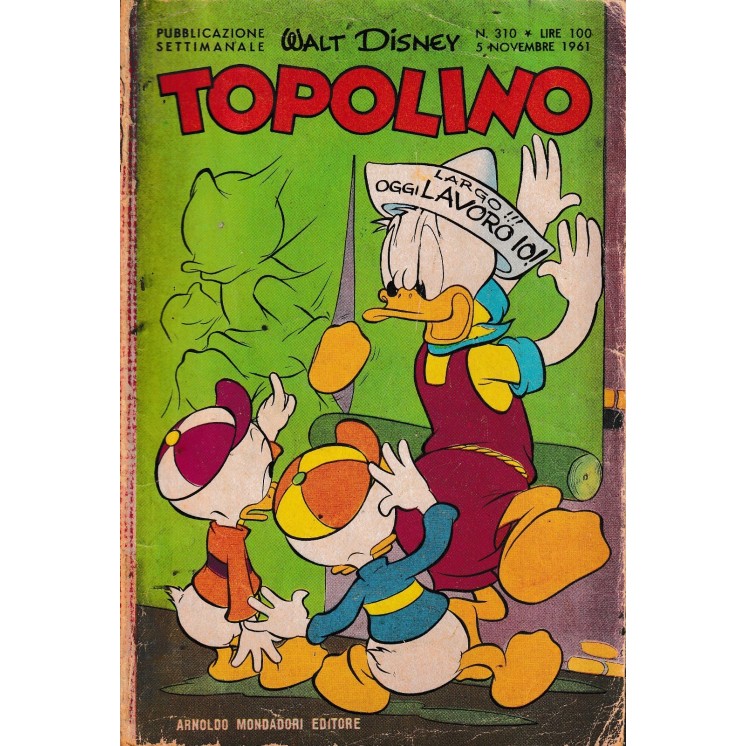 Topolino n.  310  originale nov 1961   FIGURINE ed. Walt Disney Mondadori