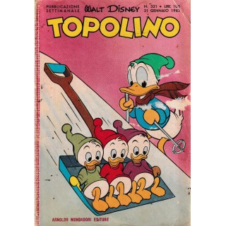 Topolino n.  321 originale gen 1962  ed. Walt Disney Mondadori
