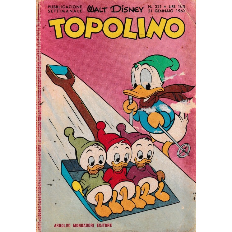 Topolino n.  321 originale gen 1962  ed. Walt Disney Mondadori