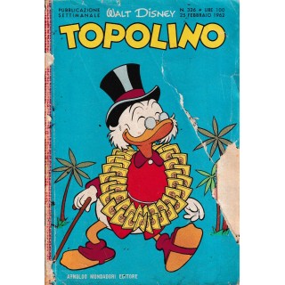 Topolino n.  326 originale feb 1962 FIGURINE ed. Walt Disney Mondadori