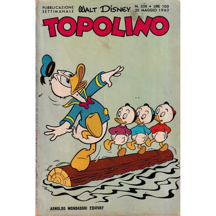 Topolino n.  338 originale mag 1962 FIGURINE ed. Walt Disney Mondadori