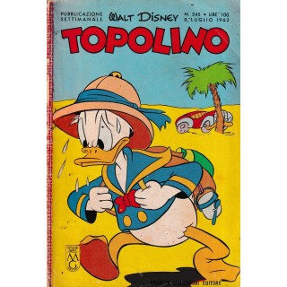Topolino n.  345  originale lug 1962  FIGURINE ed. Walt Disney Mondadori