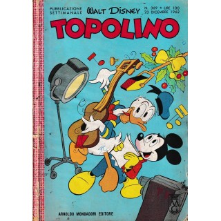 Topolino n.  369  originale dic 1962  FIGURINE ed. Walt Disney Mondadori