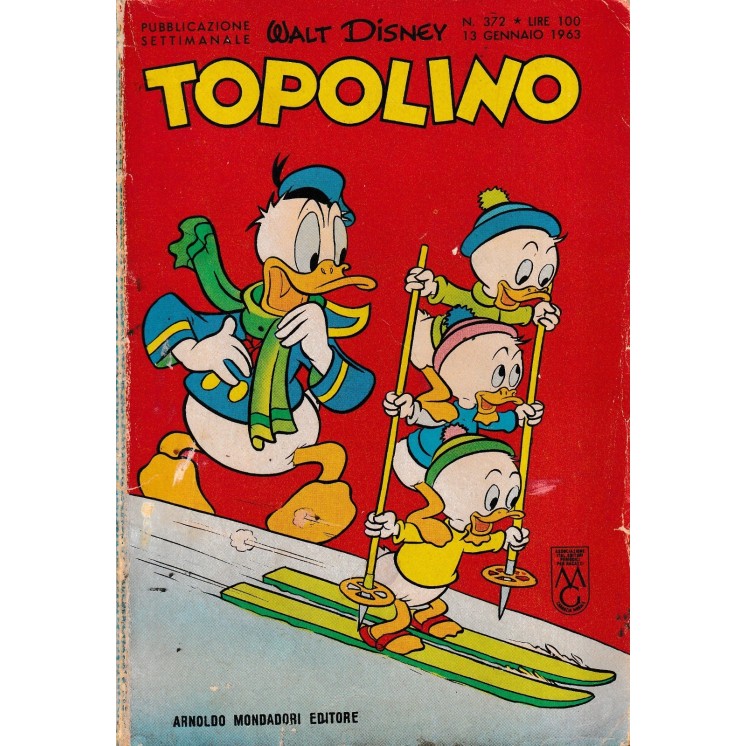 Topolino n.  372  originale gen 1963  FIGURINE ed. Walt Disney Mondadori