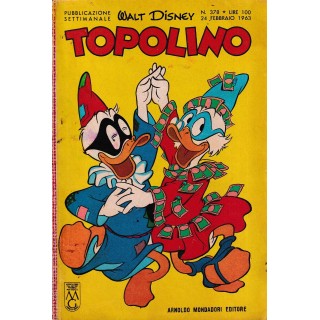 Topolino n.  378  originale feb 1963  FIGURINE ed. Walt Disney Mondadori