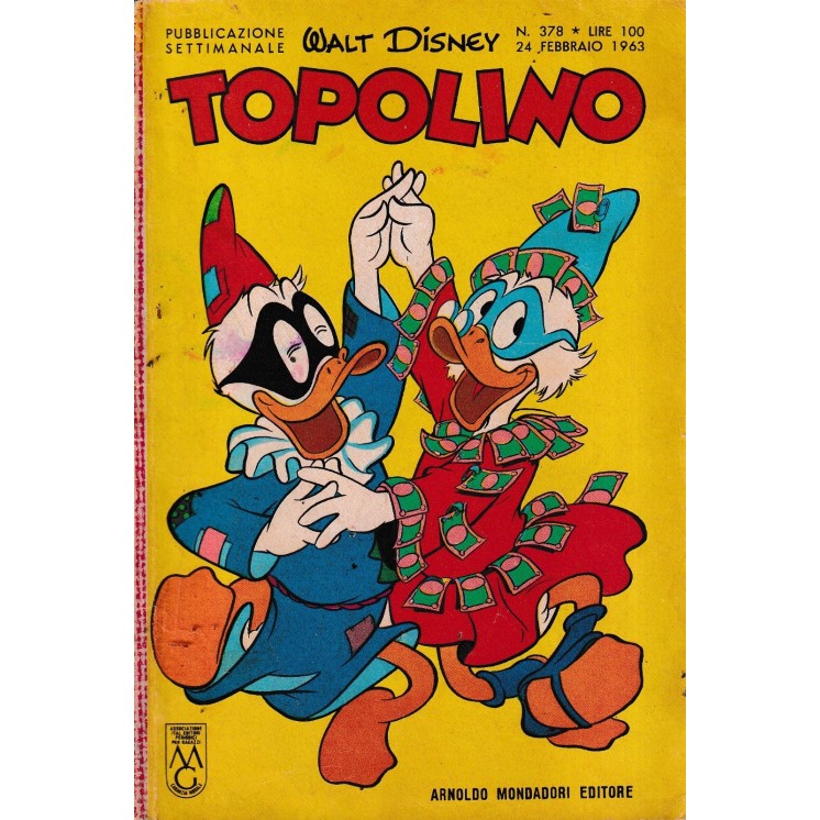 Topolino n.  378  originale feb 1963  FIGURINE ed. Walt Disney Mondadori