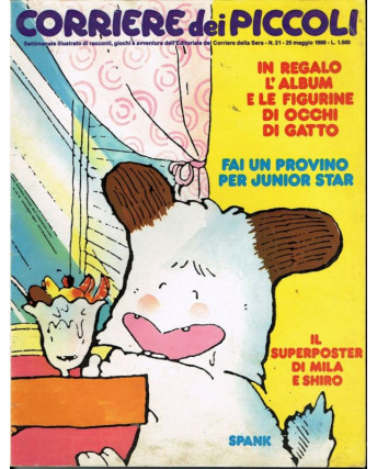 Corriere dei Piccoli 1986 n.21 Mila & Shiro, Spank, Occhi di Gatto FU03