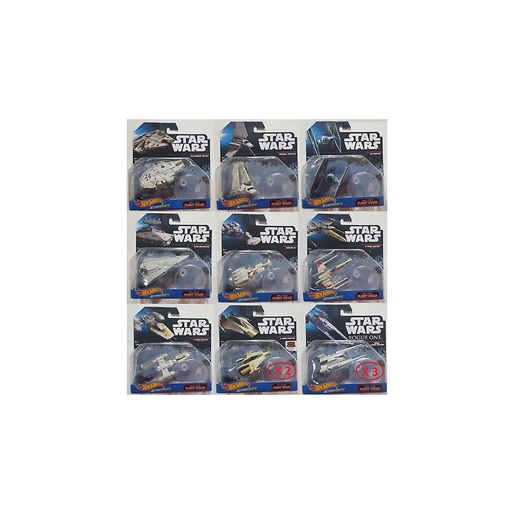 HOT WHEELS STAR WARS STARSHIPS: SET COMPLETO 13 MODELLINI BLISTERAT...