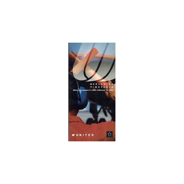 Timetable UA United Airlines 5 jan 1999 10 feb 1999 flight schedule...