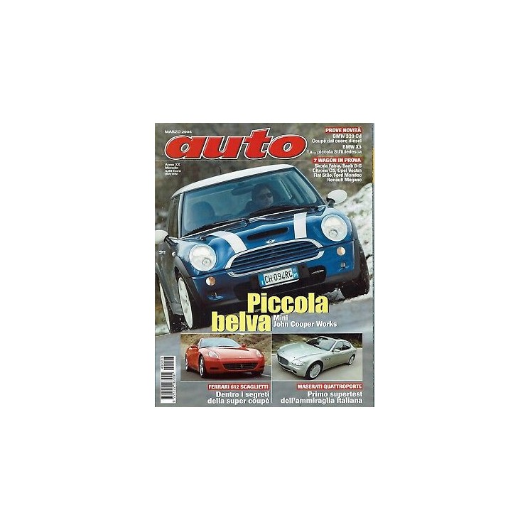 Auto n. 3 mar 2004 Mini Cooper Ferrari 612 Bmw 320 ed.Conti 2,00€