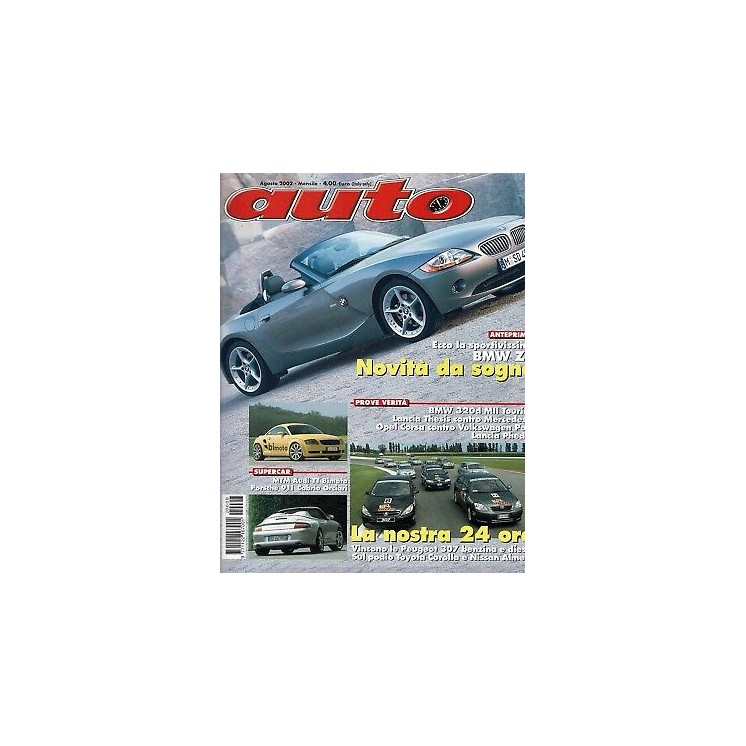 Auto n. 8 ago 2002 BMW Z4 Lancia Thesis Mercedes E ed.Conti 2,00€