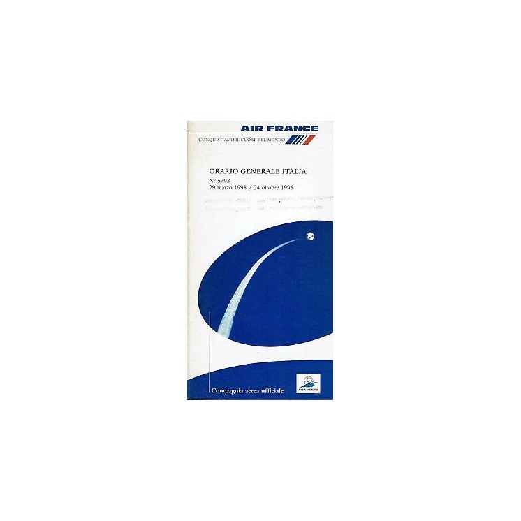 Timetable AF Air France Italy 29 mar 98 24 ott 98 A92  5,20€