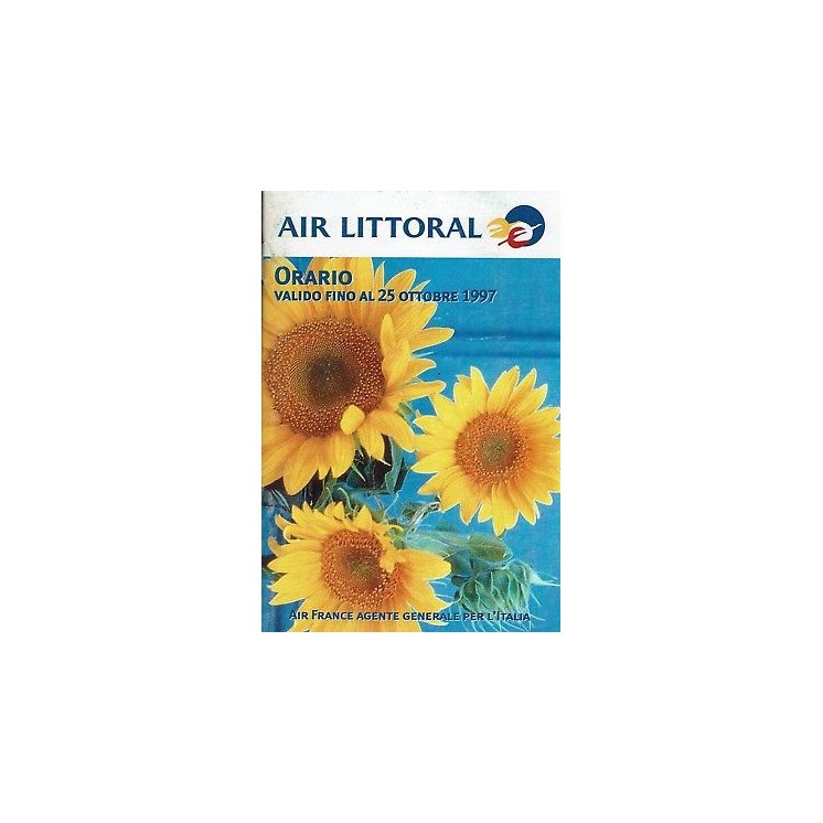 Timetable Air Littoral orario 25 ott 1997 flight schedule A92  5,20€