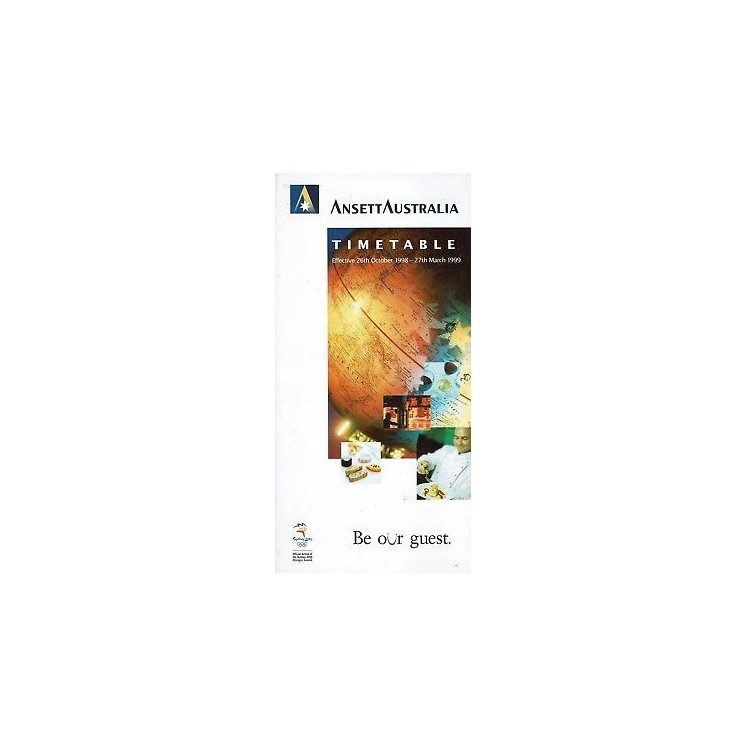 Timetable AU ANSETT AUSTRALIA oct.26 1998 mar.27 1999 flight schedu...