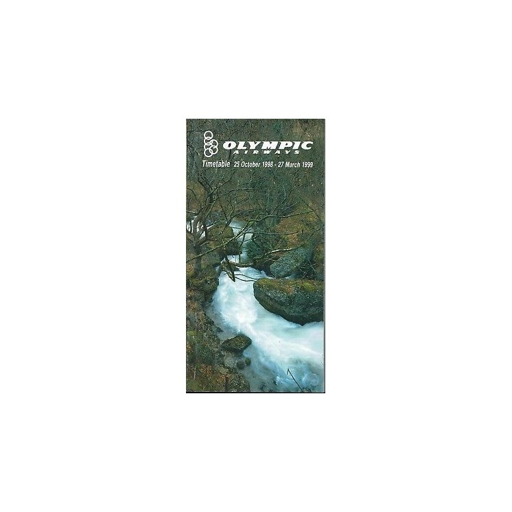 Timetable Olympic Airways 25 oct 1998 27 mar 1999 flight schedule A...