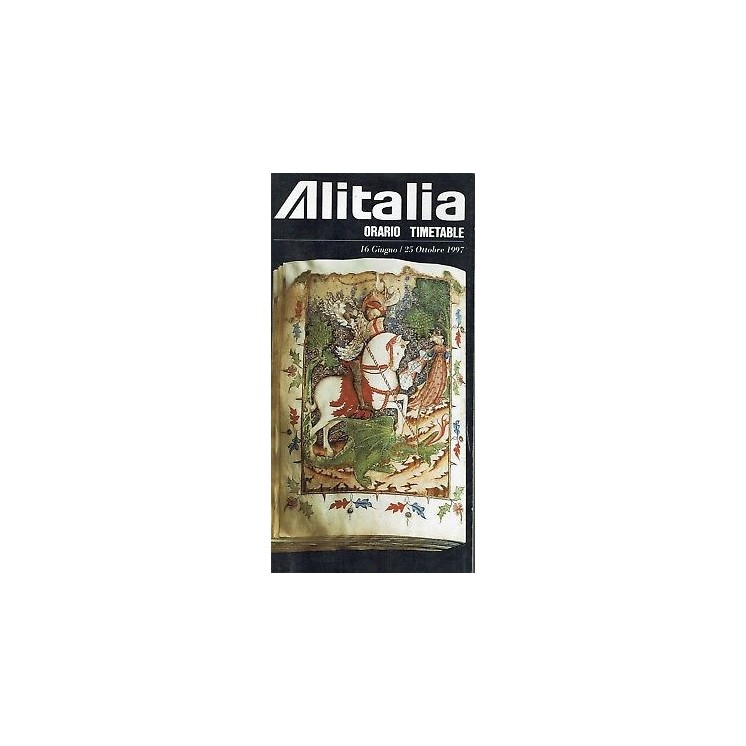 Timetable AZ Alitalia orario internazionale 16 giu 25 ott 97 flight...