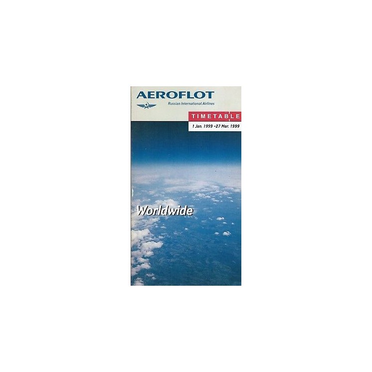 Timetable TU AEREFLOT 1 jan 99 27 mar 99 flight schedule A92  5,20€
