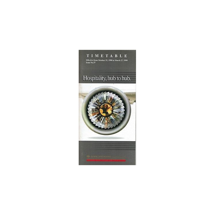 Timetable RR ROYAL JORDANIAN 25 oct 98 27 mar 99 flight schedule A9...