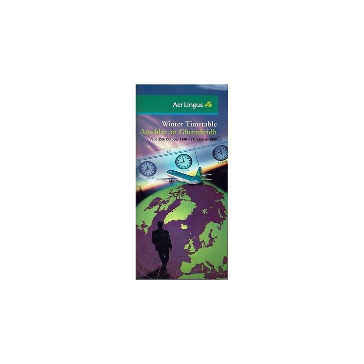 Timetable RE Aer Lingus 25 oct 1998 27 mar 1999 flight schedule A92...