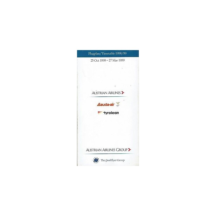 Timetable Austrian Airlines Group 25 oct 2998 27 mar 1999 Qualiflye...