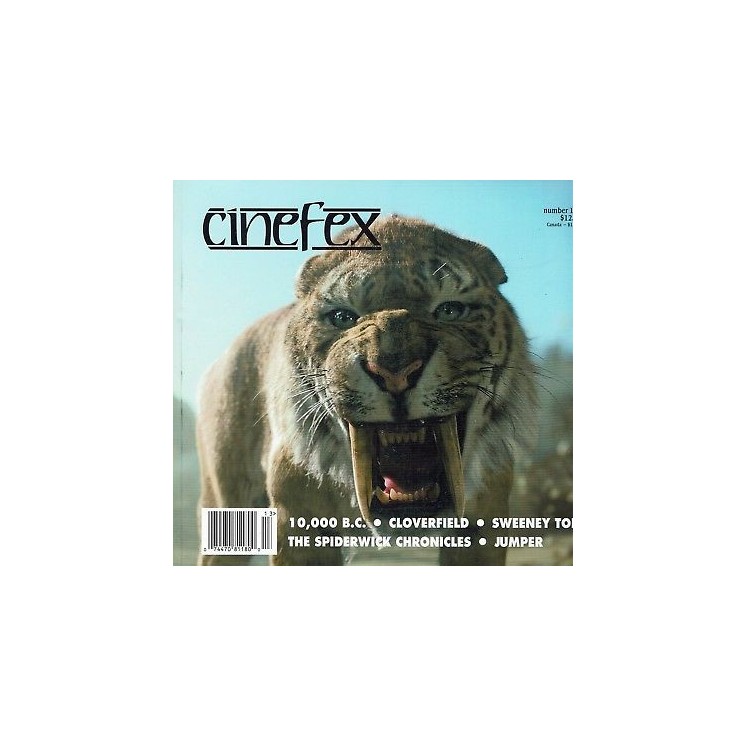Cinefex 113 10000 BC,Cloverfield,Jumper,Spiderwick Chronicles,Sween...