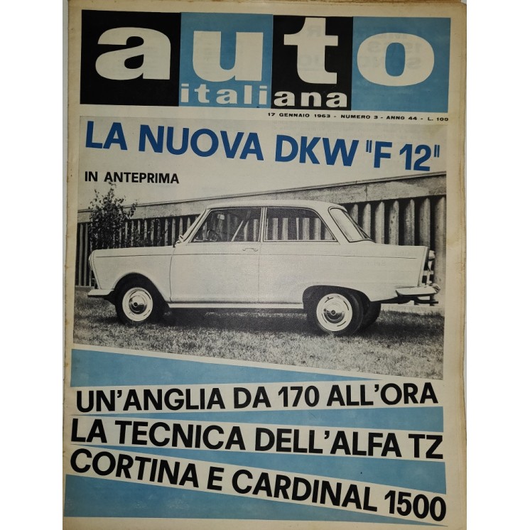 Auto Italiana A.44 N.  3 Gen 1963 DKW F12, Alfa TZ Cortina ed.Mazzocchi FF19