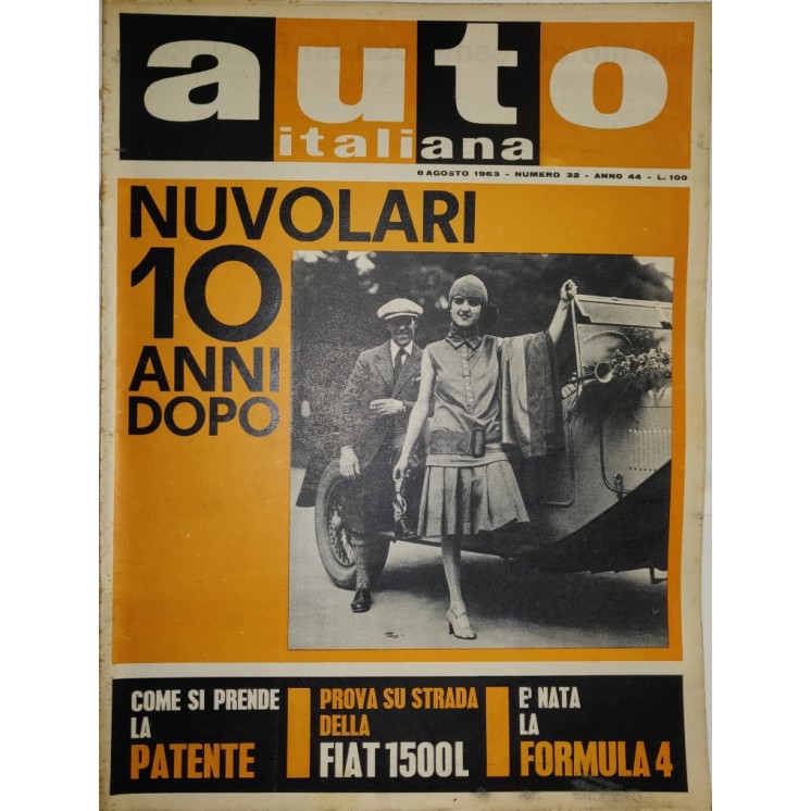 Auto Italiana A.44 N. 32 Ago 1963 Fiat 1500L, nata Formula 4 ed.Mazzocchi FF19