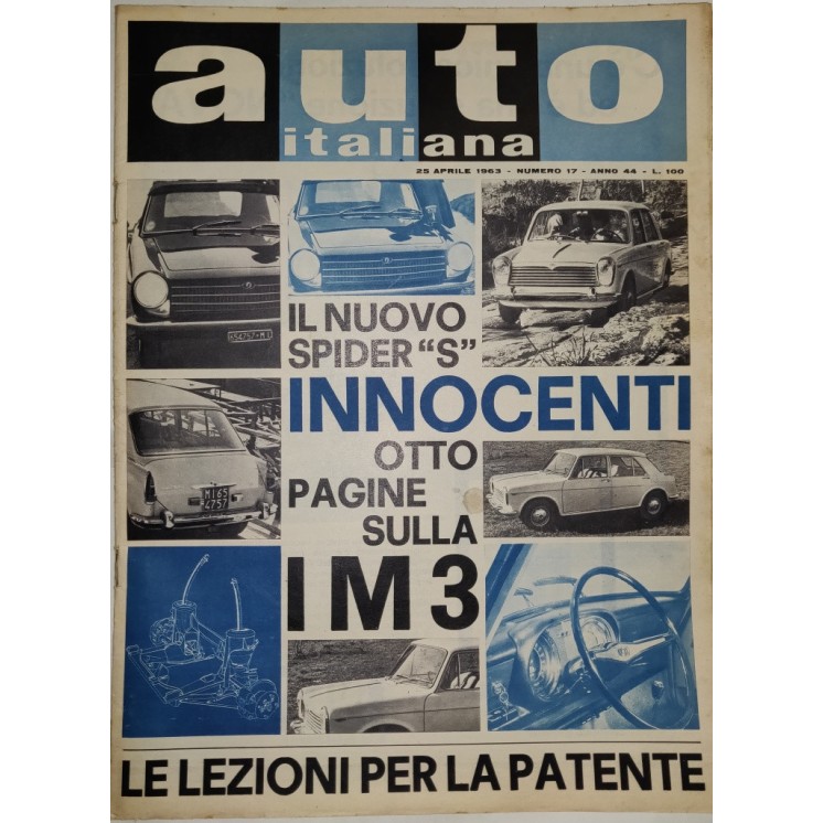Auto Italiana A.44 N. 17 Apr 1963 Spider S Innocenti, IM 3 ed.Mazzocchi FF19