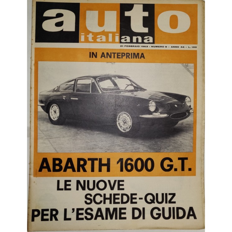 Auto Italiana A.44 N.  8 Feb 1963 Abarth 1600 GT, Molter ed.Mazzocchi FF19