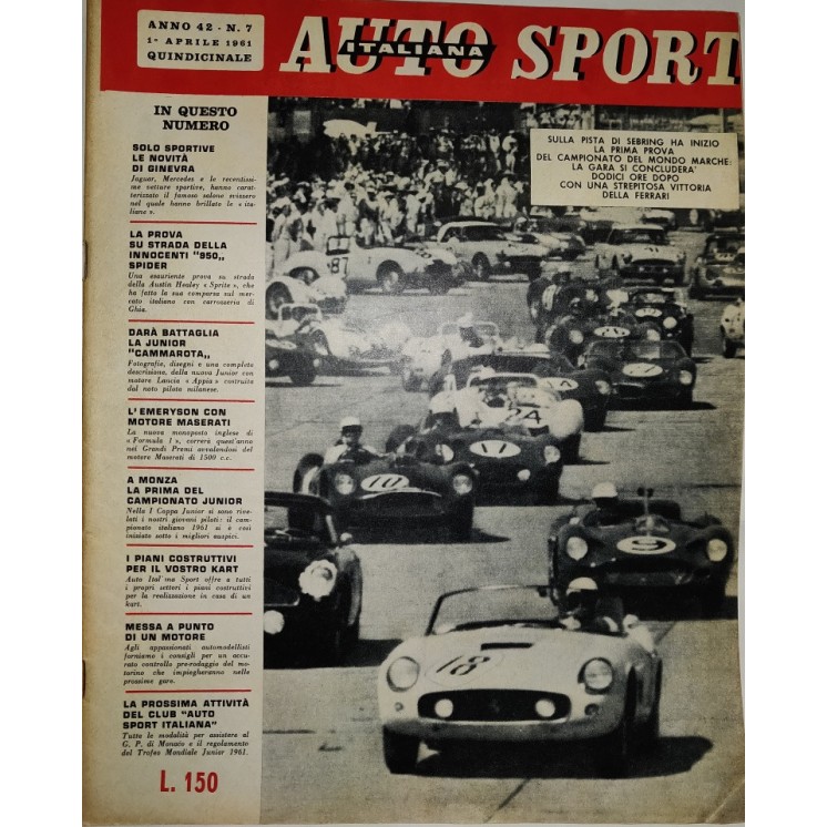 Auto Sport Italiana A.42 N.  7 Apr 1961 Innocenti Spider 950 ed.Mazzocchi FF19
