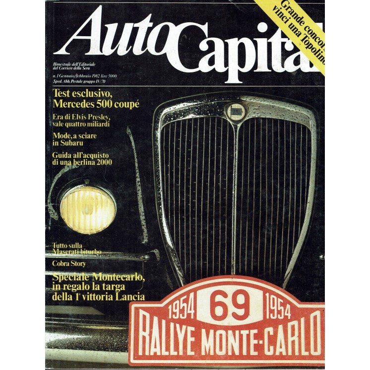 AutoCapital N. 1 Gen 1982 Mercedes 500 Coupè, Berlina 2000 ed.Corriere Sera 