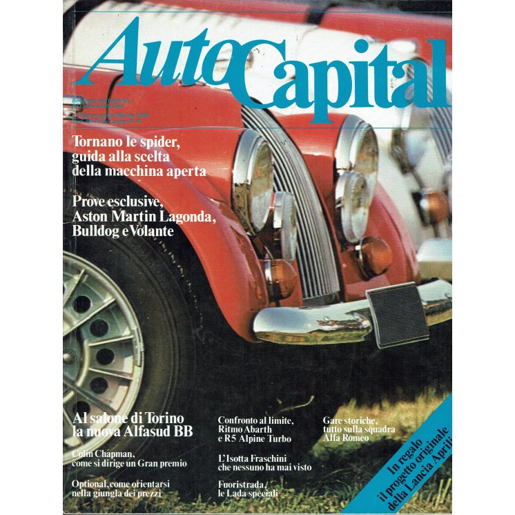 AutoCapital N. 2 Mar 1982 Aston Martin Lagonda, Alfasud BB ed.Corriere Sera 