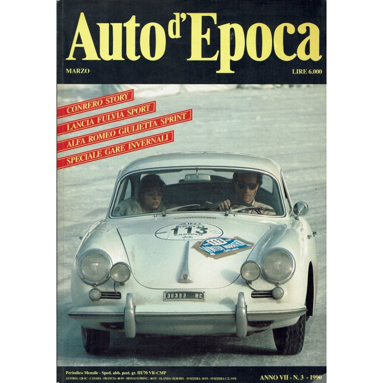 AUTO D'EPOCA  3 mar 1990:Lancia Fulvia Sport, Alfa Romeo Giulietta Sprint