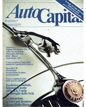 AutoCapital N. 4 Lug 1983 Jaguar Sovereign MK II, Alfa 33 ed.Corriere Sera 