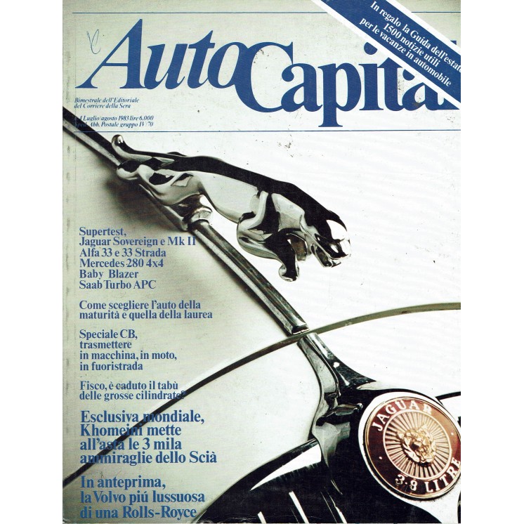 AutoCapital N. 4 Lug 1983 Jaguar Sovereign MK II, Alfa 33 ed.Corriere Sera 