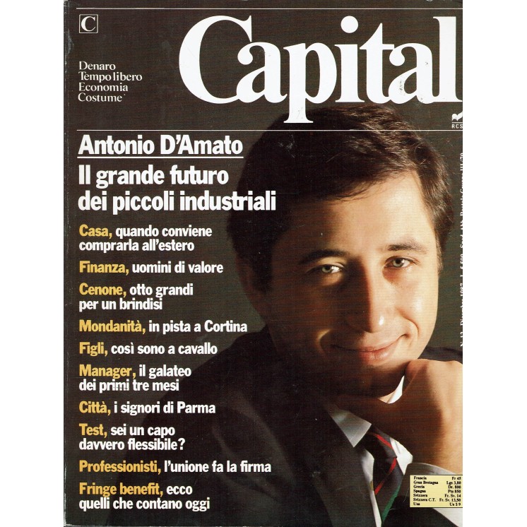 Capital N.12 Dic 1987 Antonio D'Amato, Cortina, Capital International ed.RCS