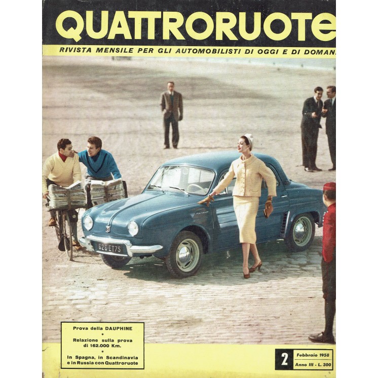 Quattroruote  25 Feb '58 Renault Dauphine, Citroen DS 19 FF05