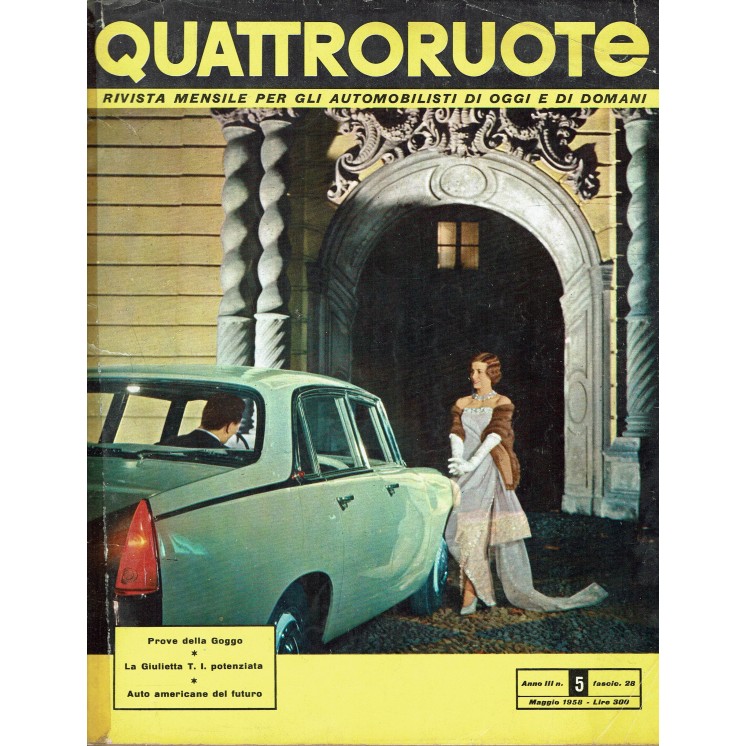 Quattroruote  28 Mag '58 Goggo-Innocenti, Giulietta T.I., Opel Rekord FF05