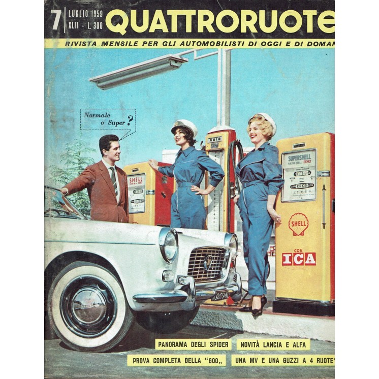 Quattroruote  42 Lug '59 Spider, Mv e Guzzi a 4 ruote, Fiat 600 FF05