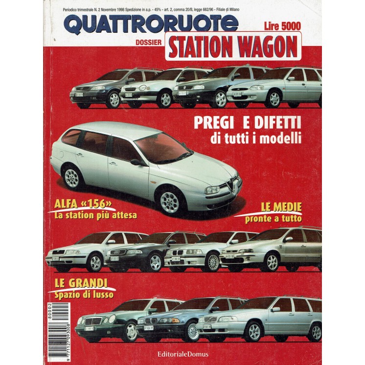 Quattroruote speciale dossier Station Wagon   2 Nov 1998 Alfa 156 ed.Domus FF05