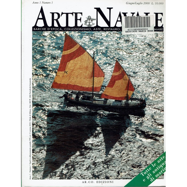 Arte Navale n. 1 Anno 1 Giu 2000 Annamaria, Novilara, Navi Bonsai ed.Ar.Co.