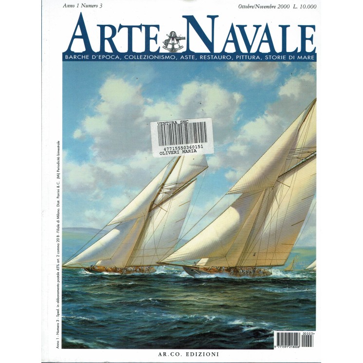 Arte Navale n. 3 Anno 1 Ott 2000 Vanity V, Mystic Seaport ed.Ar.Co.