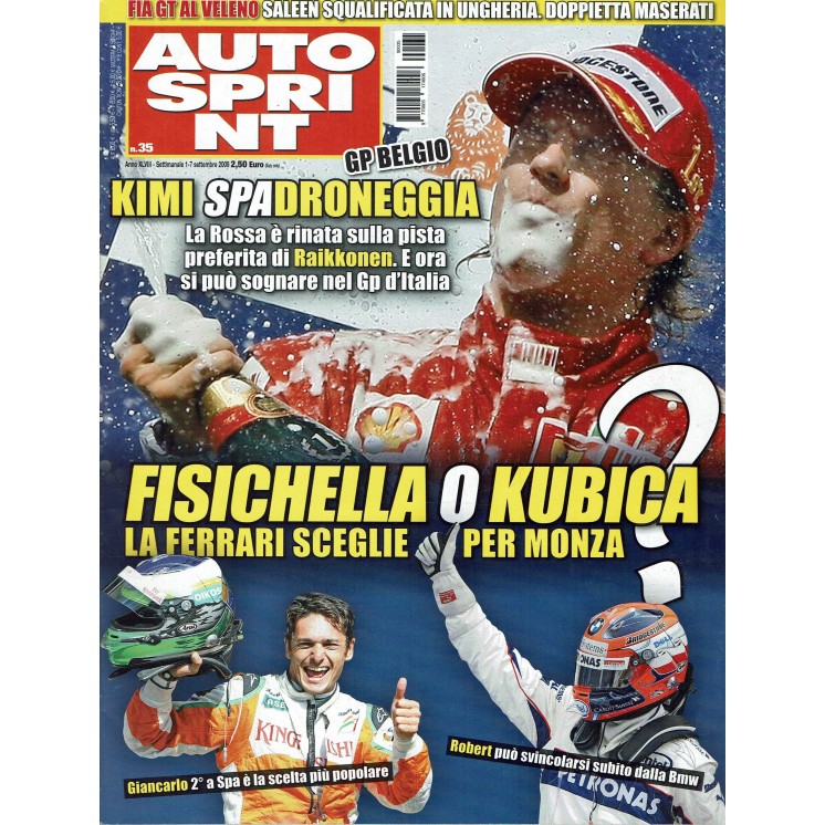 Auto Sprint n. 35 del 2009: Raikkonen, Kimi, Giancarlo Fisichella, Robert Kubica