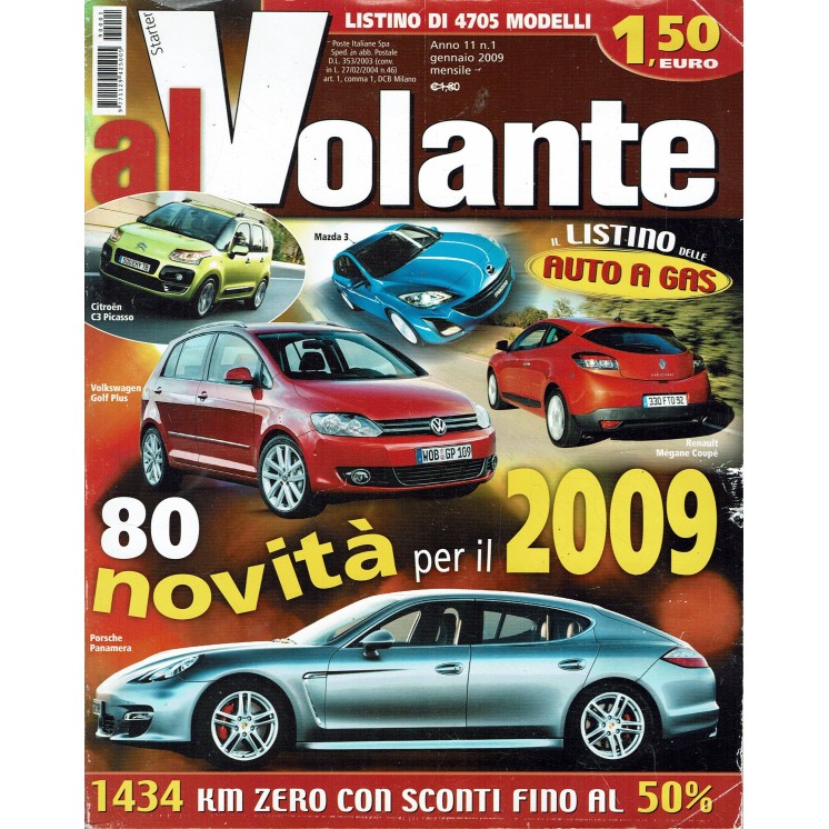 Al Volante n. 1  Anno XI Gen 2009 Mazda 3, citroen C3 Picasso, Panamera 