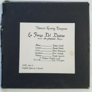 625 33 Giri La Forza del Destino Naples 1958 - Corelli, Christoff HRE 206-3 625 33 Giri La Forza del Destino Naples 1958 - Corelli, Christoff HRE 206-3